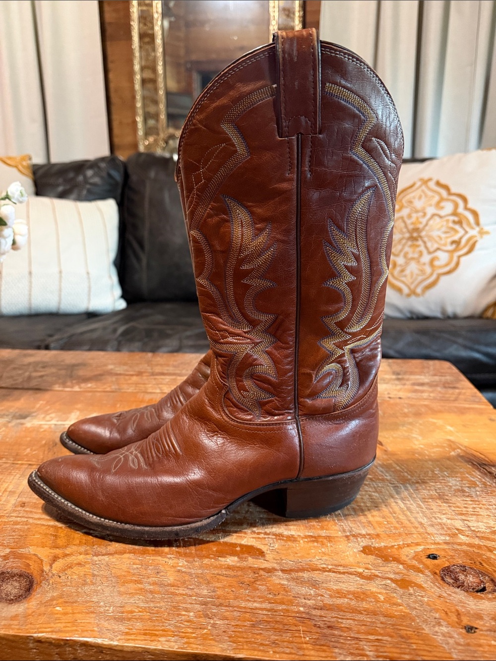 Justin 1265 Brown Leather Cowboy Boots